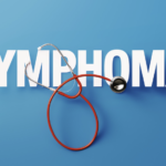 リンパ腫の文字と聴診器