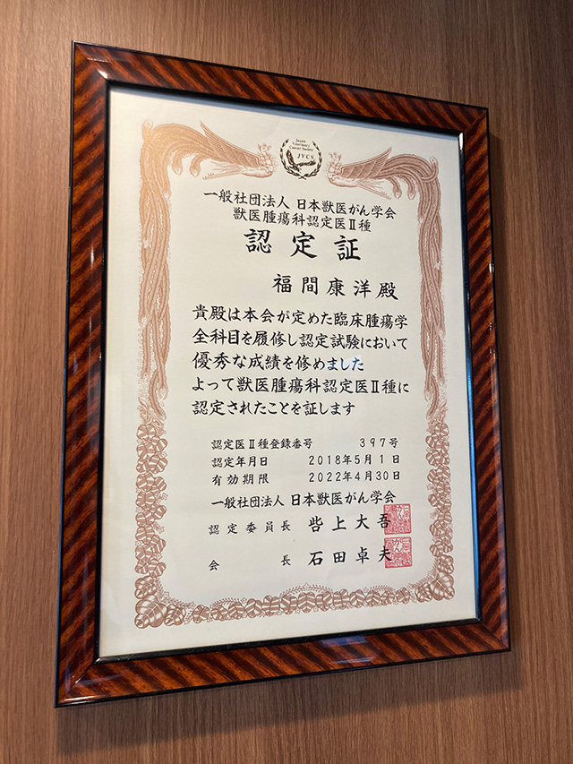 宝塚市唯一の「腫瘍科認定医」による専門診療